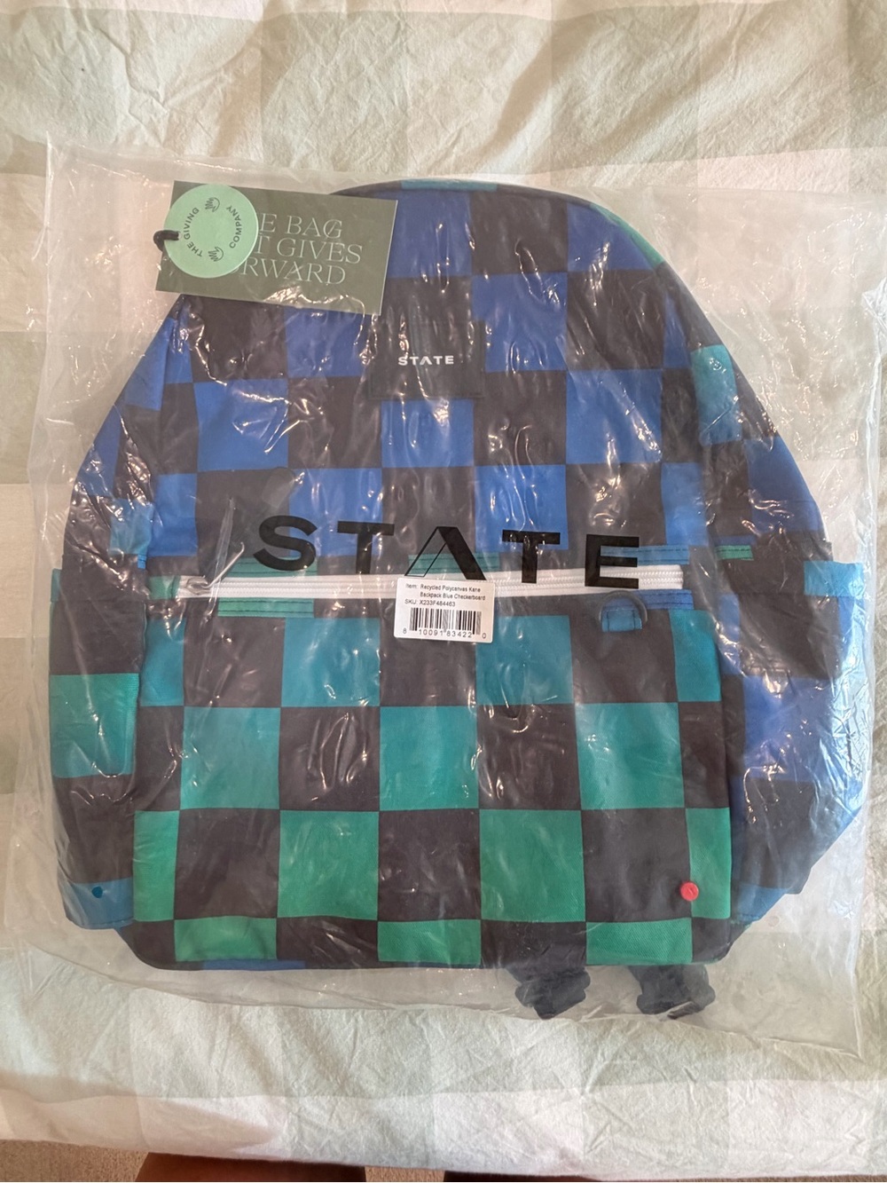 STATE Green & Blue Checkerboard Backpack - Picture 2 of 5